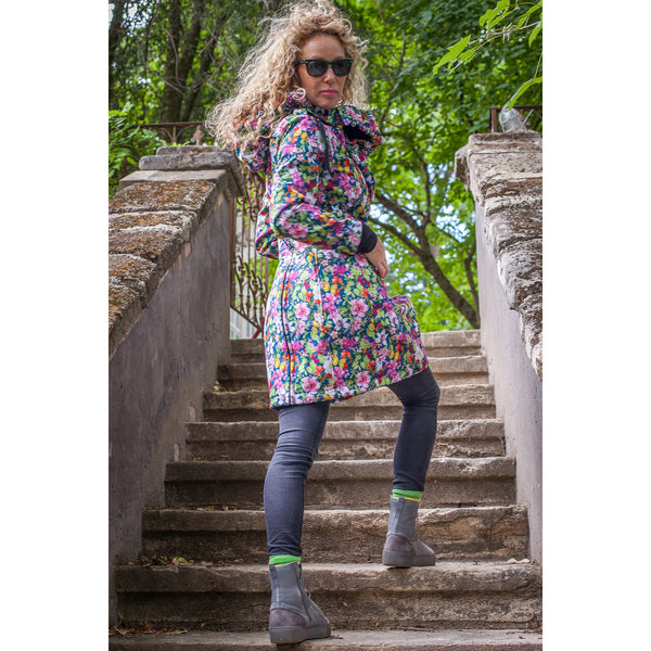 babywearing coat, FLOWERS