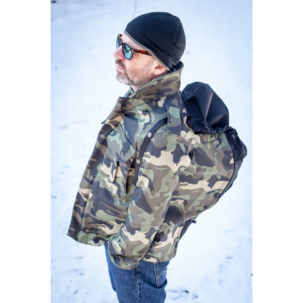daddy babywearing coat, CAMO