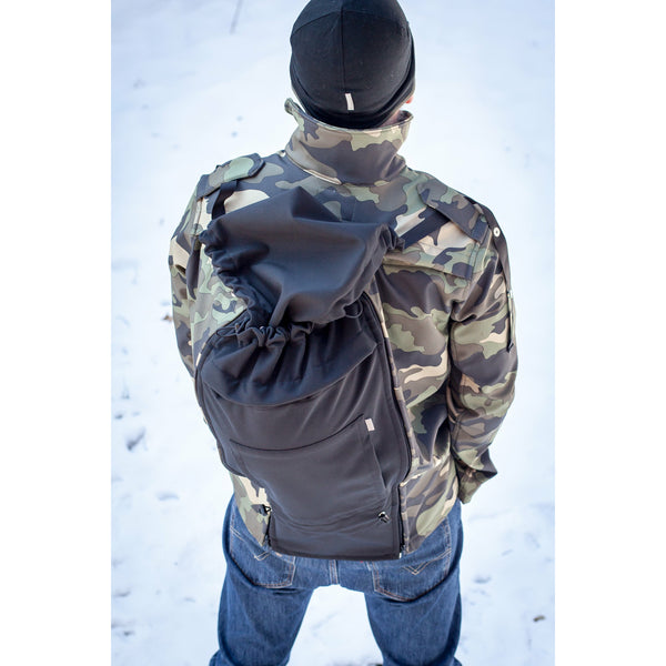 daddy babywearing coat, CAMO